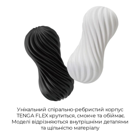 Мастурбатор Tenga Flex Silky White зі змінною інтенсивністю, можна скручувати - фото №3