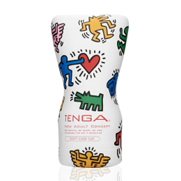 Мастурбатор Tenga Keith Haring Soft Case Cup (м’яка подушечка) стисний - фото
