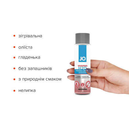Зігрівальна змазка на водній основі JO H2O WARMING (120 мл) з екстрактом перцевої м’яти - фото №2
