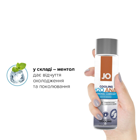 Анальна змазка JO ANAL H2O — COOLING (120 мл) охолоджувальна, на водній основі - фото №4