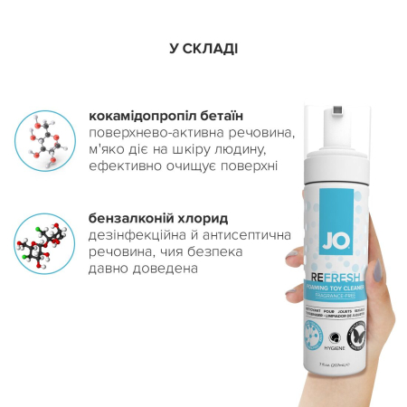 М’яка пінка для очищення іграшок JO REFRESH (207 мл) дезінфікує, проникає глибоко №5