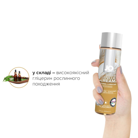 Змазка на водній основі JO H2O — Vanilla Cream (120 мл) без цукру, рослинний гліцерин - фото №4