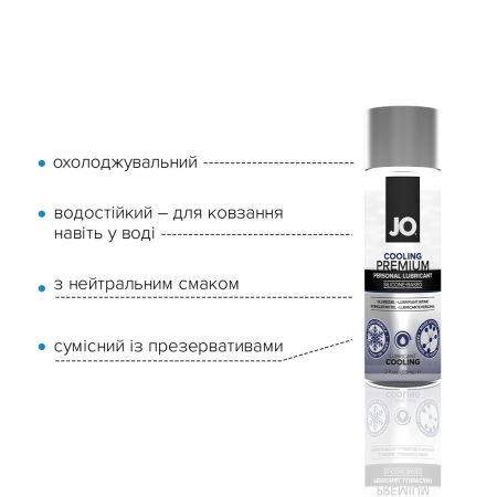 Охолоджувальний лубрикант на силіконовій основі JO PREMIUM — COOLING (60 мл) №3