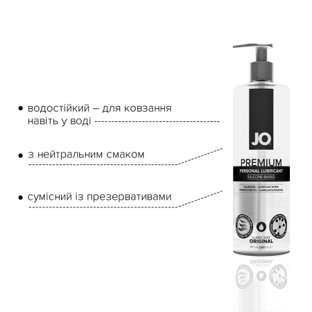 Лубрикант на силіконовій основі JO PREMIUM — ORIGINAL (480 мл) без консервантів - фото №3