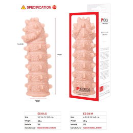 Насадка на член Kokos Extreme Sleeve ES.04 розмір M, потовщувальна, стимулюючий рельєф - - фото №5