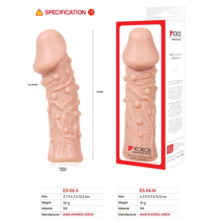 Насадка на член Kokos Extreme Sleeve ES.06 розмір M, потовщувальна, стимулюючий рельєф - фото №5