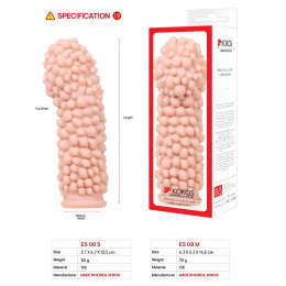 Насадка на член Kokos Extreme Sleeve ES.08 розмір M, потовщувальна, стимулюючий рельєф - - фото №5
