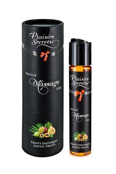 Масажна олія Plaisirs Secrets Exotic Fruits (59мл) з афродизіаками їстівна, подарункове паковання - фото