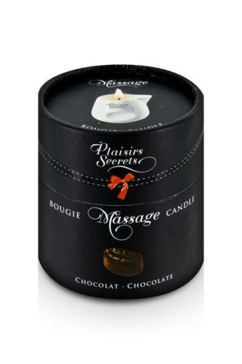 Масажна свічка Plaisirs Secrets Chocolate (80 мл) подарункова упаковка, керамічний посуд - фото №3