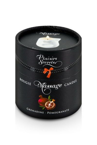 Масажна свічка Plaisirs Secrets Pomegranate (80 мл) подарункова упаковка, керамічний посуд - фото №3