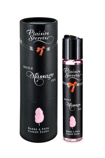 Масажна олія Plaisirs secrets Candy Floss (59 мл) з афродизіаками, їстівна, подарункове паковання - фото