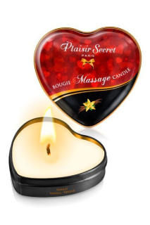 Масажна свічка-серце Plaisirs Secrets Vanilla (35 мл) - фото