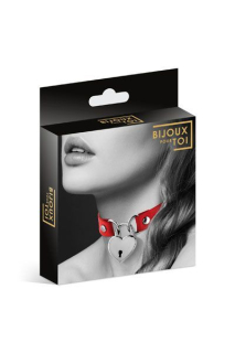 Чокер з замочком-сердечком Bijoux Pour Toi - HEART LOCK Red, екошкіра - - фото №3