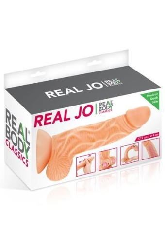 Фалоімітатор із рухомою крайньою плоттю Real Body — Real JO, діаметр 4 см, TPE - фото №3