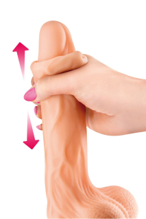 Фалоімітатор із рухомою крайньою плоттю Real Body — Real Brad, діаметр 4 см, TPE - - фото №2