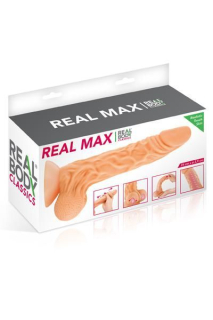 Фалоімітатор із рухомою крайньою плоттю Real Body — Real Max, діаметр 4,3 см, TPE - - фото №3