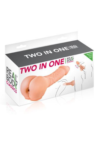 Насадка на член — мастурбатор 2в1 Real Body — Two In One - фото №3