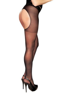 Колготки-панчохи з поясом Anne De Ales LOLA T1 Black, з доступом і відкритою попою - - фото №2