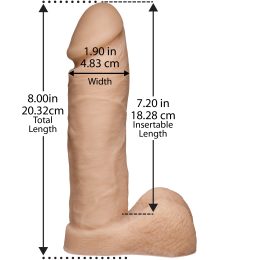 Фалоімітатор Doc Johnson Platinum TRUSKYN - The Tru Ride 8 Inch, діаметр 4,8 см, двошаровий силікон - - фото №2