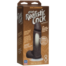 Фалоімітатор Doc Johnson The Realistic Cock 8 inch Black - ULTRASKYN, Vack-U-Lock, діаметр 5,1 см - - фото №3