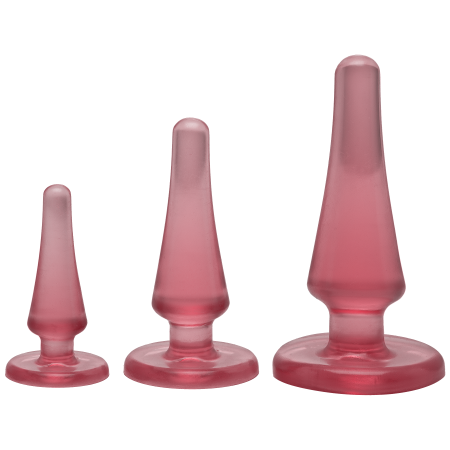 Набір анальних пробок Doc Johnson Crystal Jellies - Pink, макс. діаметр 2см - 3 см - 4 см - фото