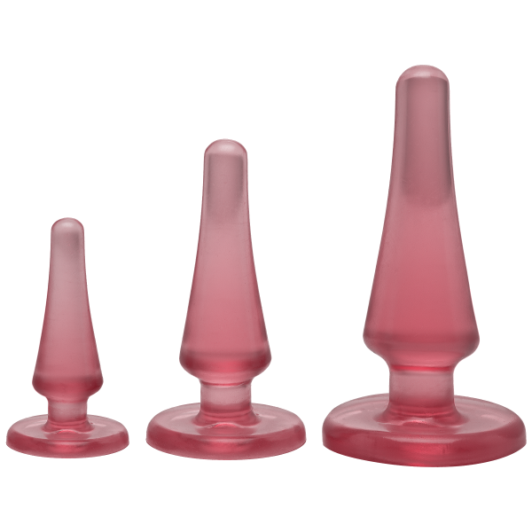 Набір анальних пробок Doc Johnson Crystal Jellies - Pink, макс. діаметр 2см - 3 см - 4 см - фото