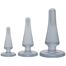 Набір анальних пробок Doc Johnson Crystal Jellies Anal - Clear, макс. діаметр 2см - 3 см - 4 см - фото