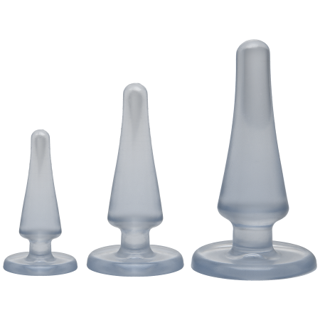 Набір анальних пробок Doc Johnson Crystal Jellies Anal - Clear, макс. діаметр 2см - 3 см - 4 см 