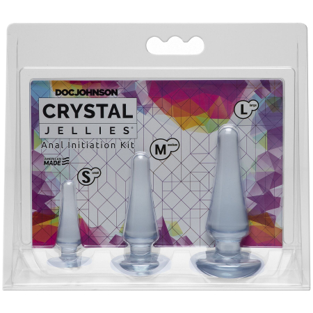 Набір анальних пробок Doc Johnson Crystal Jellies Anal - Clear, макс. діаметр 2см - 3 см - 4 см №2