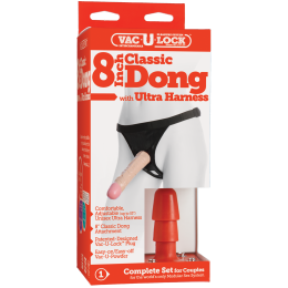 Трусики зі страпоном Doc Johnson Vac-U-Lock 8 Inch Classic Dong Ultra Harness, ПВХ, діаметр 3,8см - - фото №2