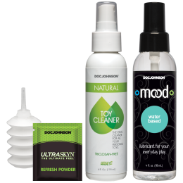 Набір для страпона Doc Johnson Vac-U-Lock Dual Density UltraSKYN Set, діаметр 3?4,5см - - фото №3