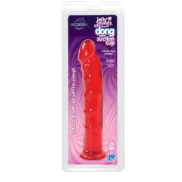Фалоімітатор Doc Johnson Jelly Jewels Dong & Suction Cup Red, діаметр 3,6 см, антибактеріальний ПВХ - - фото №2