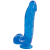 Фалоімітатор Doc Johnson Jelly Jewels Cock & Balls Blue, діаметр 3,6 см, антибактеріальний ПВХ 