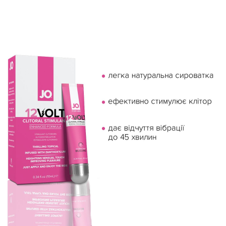 Збудливий гель для клітора JO 12VOLT (10 мл) з ефектом пульсації та розігріву - фото №3