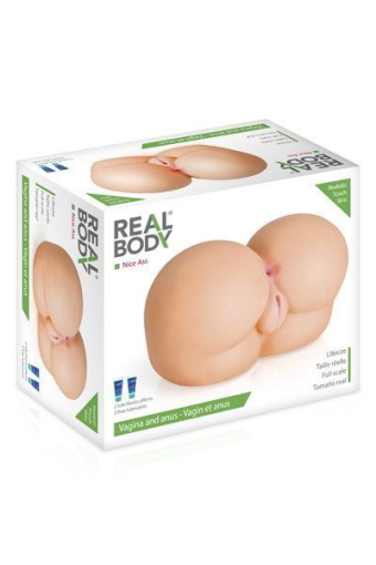 Мастурбатор-попка Real Body — Nice Ass, два входи: вагіна та попка - фото №3