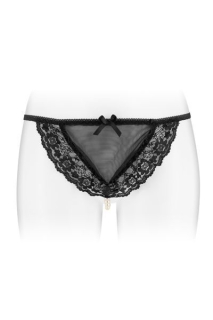 Трусики-стрінги з перлинною ниткою Fashion Secret KATIA Black - фото