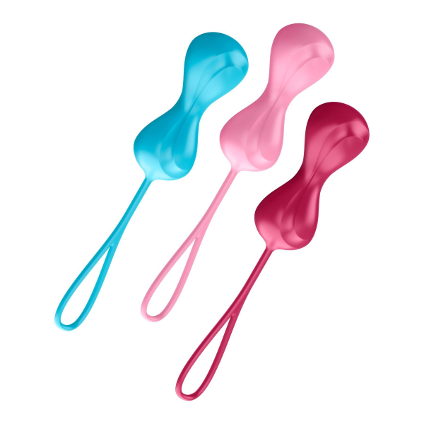 Вагінальні кульки Satisfyer Power Balls (3 пари), діаметр 3,4см, маса 60-76-92г, з кулькою всередині - фото