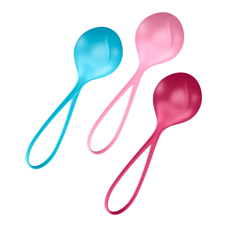 Вагінальні кульки Satisfyer Strengthening Balls (3шт), діаметр 3,8 см, маса 62-82-98г, монолітні - фото