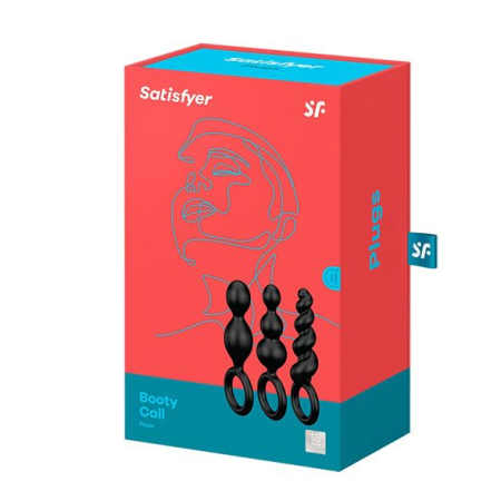 Набір анальних іграшок Satisfyer Plug black (set of 3) - Booty Call, макс. діаметр 3 см №3