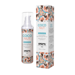 Масажна олія EXSENS Coconut 50 мл розігріває, без цукру, без парабенів, їстівне - - фото №2