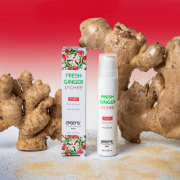 Стимулювальний гель EXSENS Kissable Fresh Ginger Litchi 15мл, можна для поцілунків, охолоджувальний - - фото №4