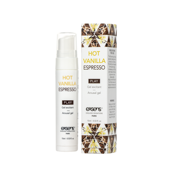 Стимулюючий гель EXSENS Kissable Hot Vanilla Espresso 15мл можна для поцілунків, охолоджуючий - фото