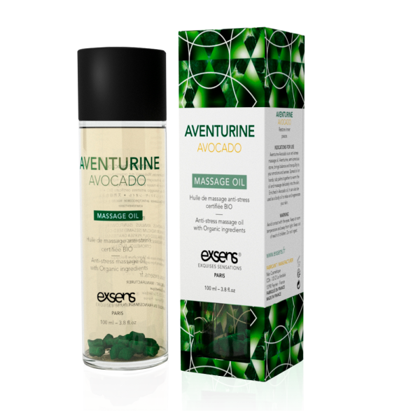 Масажна олія EXSENS Aventurine Avocado (антистрес з авантюрином) 100мл, натуральна - фото
