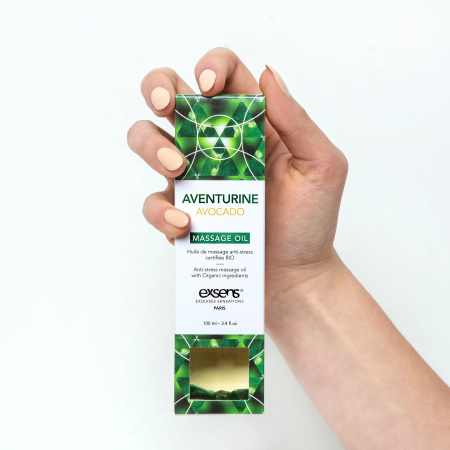 Масажна олія EXSENS Aventurine Avocado (антистрес з авантюрином) 100мл, натуральна - фото №3