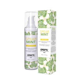 Масажна олія EXSENS Organic Spear Mint 50мл розігрівальна, без цукру, без парабенів, їстівна - фото