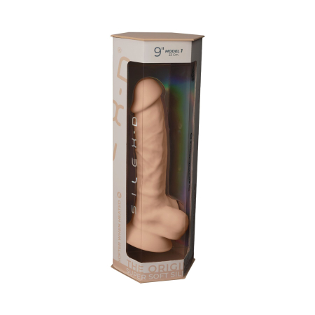 Фалоімітатор SilexD Tomas Flesh (MODEL 1 size 9in), двошаровий, силікон + Silexpan, діаметр 4,9см - фото №7