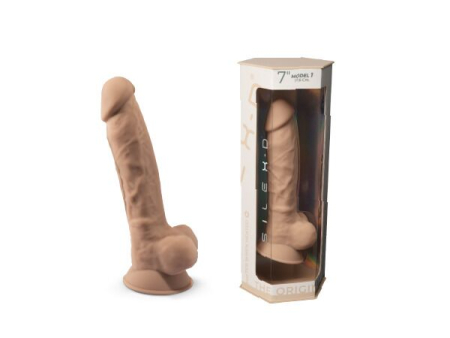 Фалоімітатор SilexD Johnny Flesh (MODEL 1 size 7in), двошаровий, силікон +Silexpan, діаметр 3,8см №10