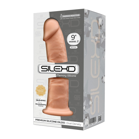 Фалоімітатор SilexD Oscar Flesh (MODEL 2 size 9in), двошаровий, силікон + Silexpan, діаметр 5,4см - фото №2