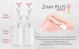 Мастурбатор Kokos Hera Hip Real 2WayPlus з функцією масажу та вібрацією - - фото №6