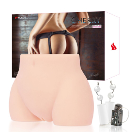 Мастурбатор-полуторс Kokos Cherry 2WayPlus з функцією масажу та вібрацією з вібрацією і масажем, два входи: вагіна і попка - - фото №8